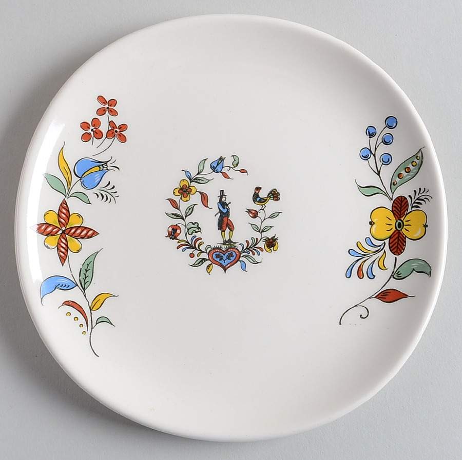 Dairy Maid (Iva Lure, Gold Trim) Bread & Butter Plate by Crooksville-1