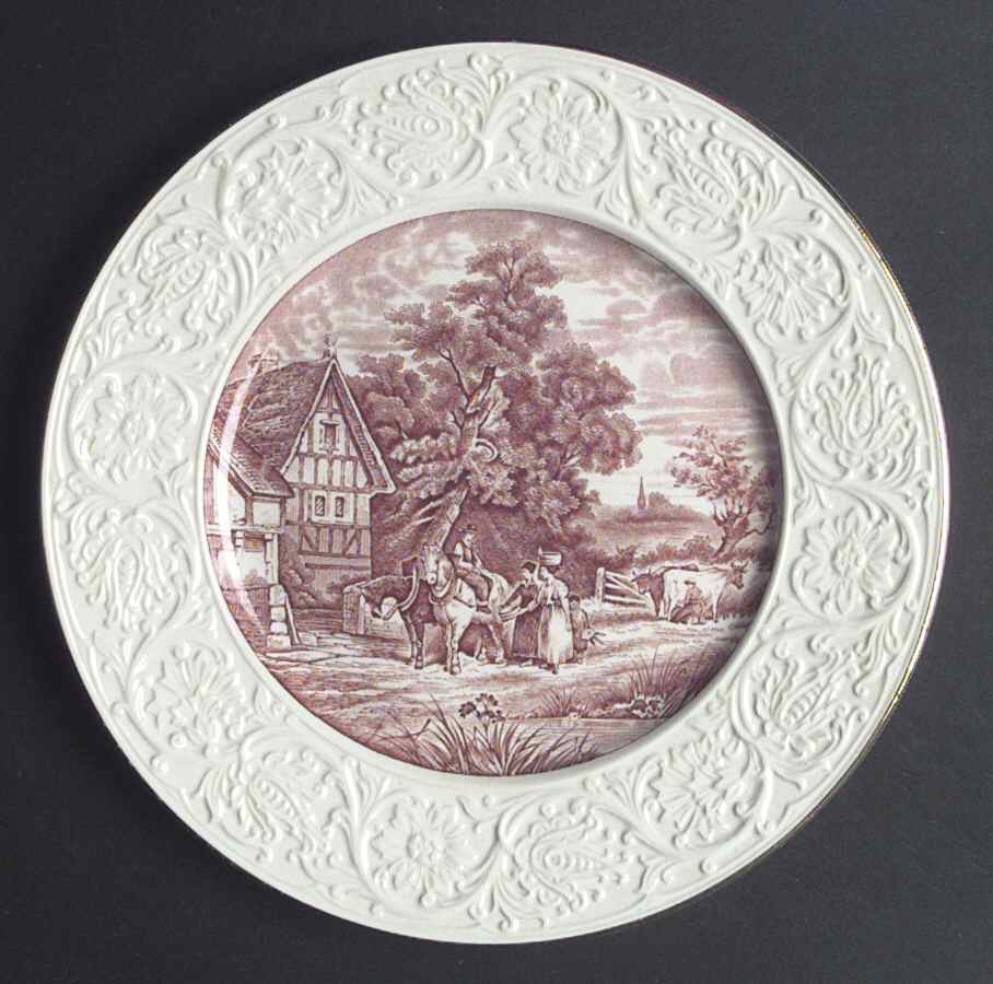 Pastoral Cranberry Red (Embossed) Service Plate (Charger) by Coalport-1