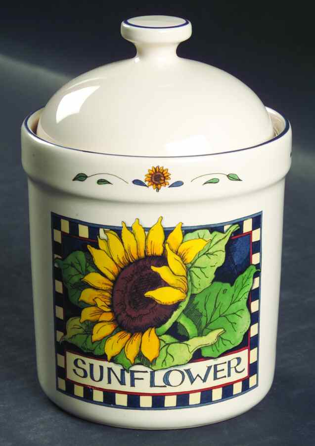 Sunflower (Checked Border) Small Canister & Lid by Certified International-1