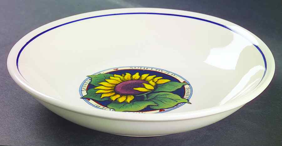 Sunflower (Checked Border) 9" Individual Pasta Bowl by Certified International-1