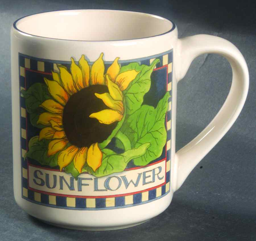 Sunflower (Checked Border) Mug by Certified International-1