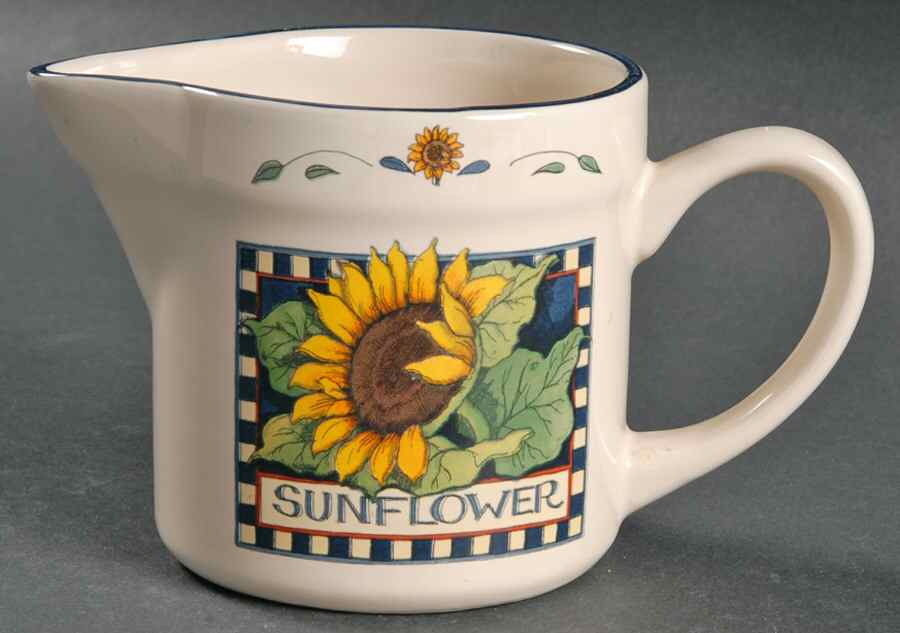 Sunflower (Checked Border) Creamer by Certified International-1