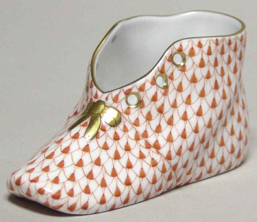 Childrens's Gifts & Toys Baby Shoe-Rust  - No Box by Herend-1