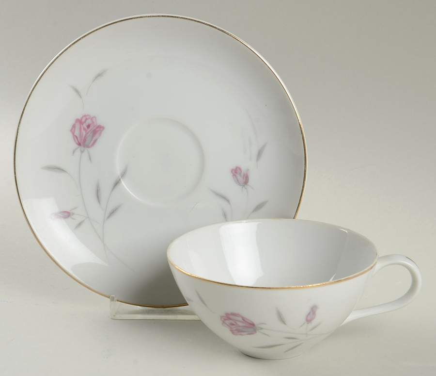 Princess Rose Flat Cup & Saucer Set by Crest Wood-1