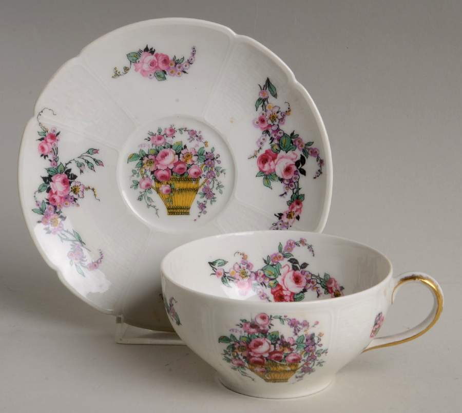 CHF397 Flat Cup & Saucer Set by Charles Field Haviland-1