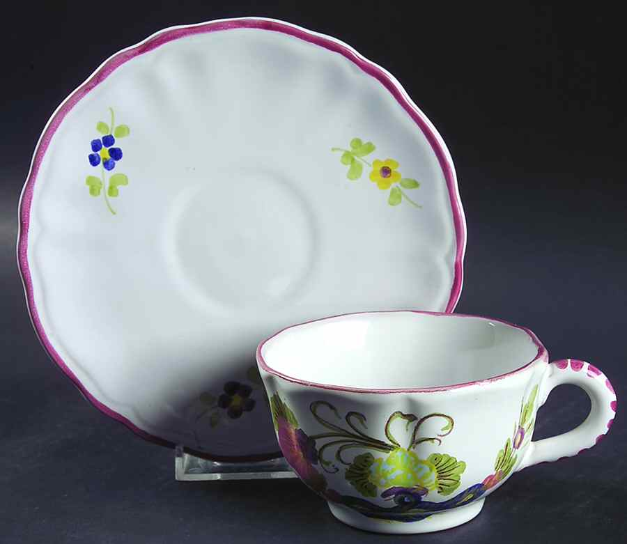 CAG3 Footed Cup & Saucer Set by Cantagalli-1