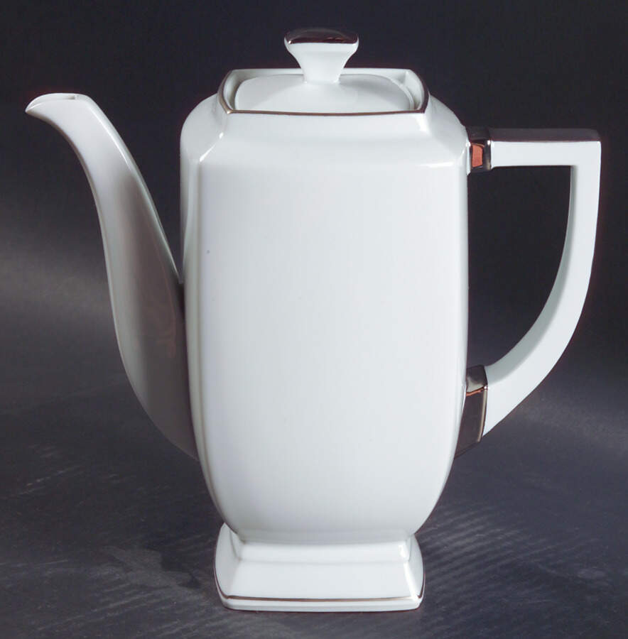 Prelude Platinum (Trim & Verge) Tea/Coffee Pot & Lid by Jean Louis Coquet-1