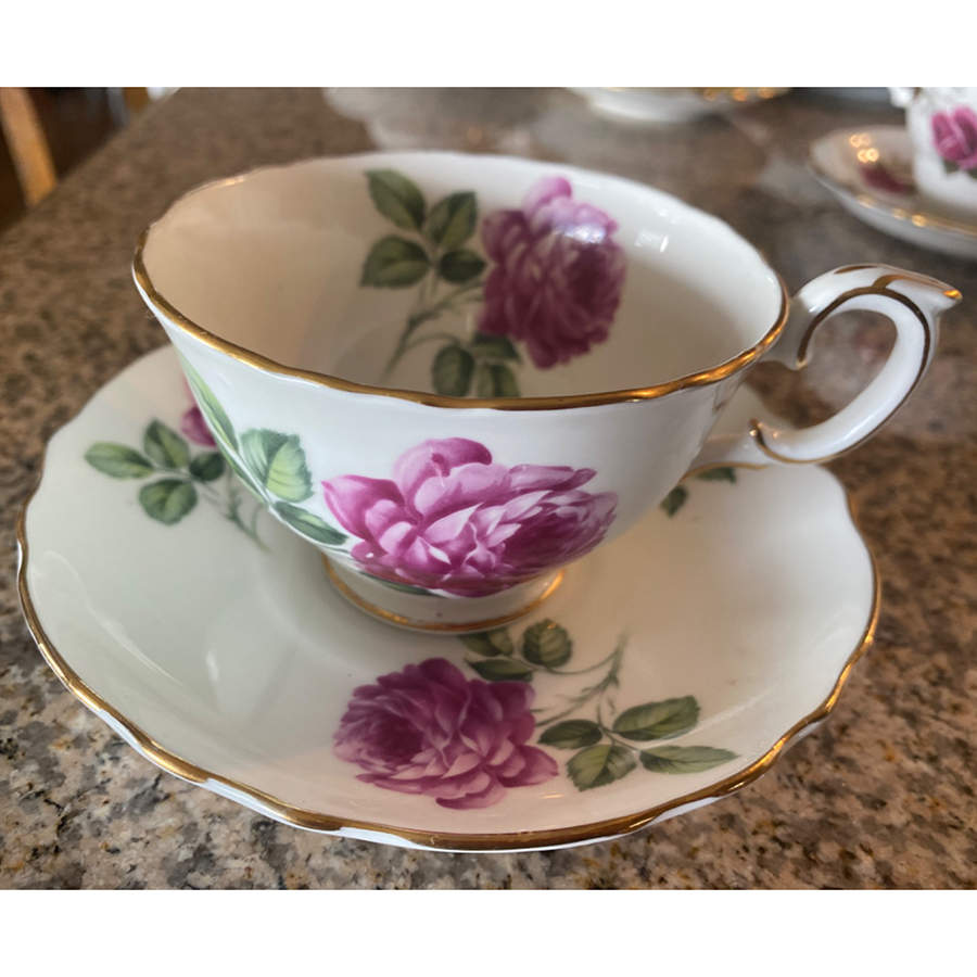 F16216 Footed Cup & Saucer Set by Crown Staffordshire-1