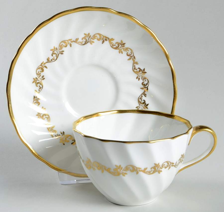 CRS49 Flat Cup & Saucer Set by Crown Staffordshire-1