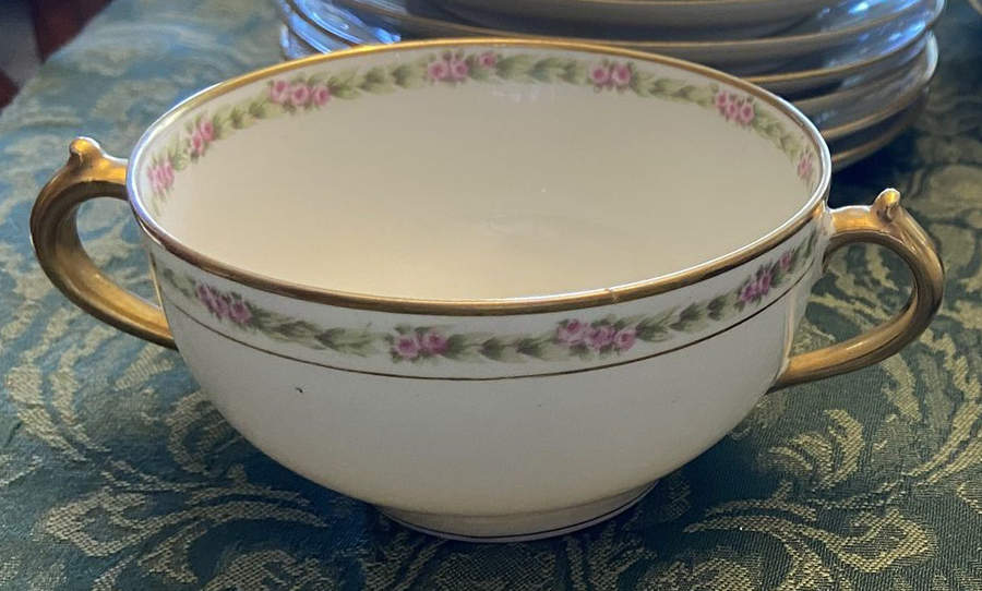 CHF404 Flat Cream Soup Bowl & Saucer Set by Charles Field Haviland-1