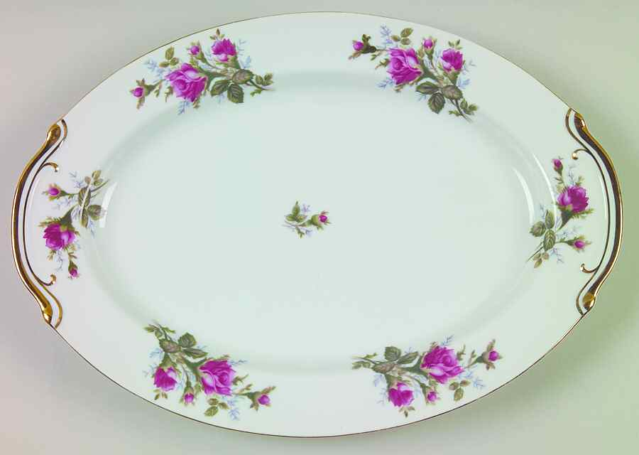 COW7 14" Oval Serving Platter by Crown China (Japan)-1