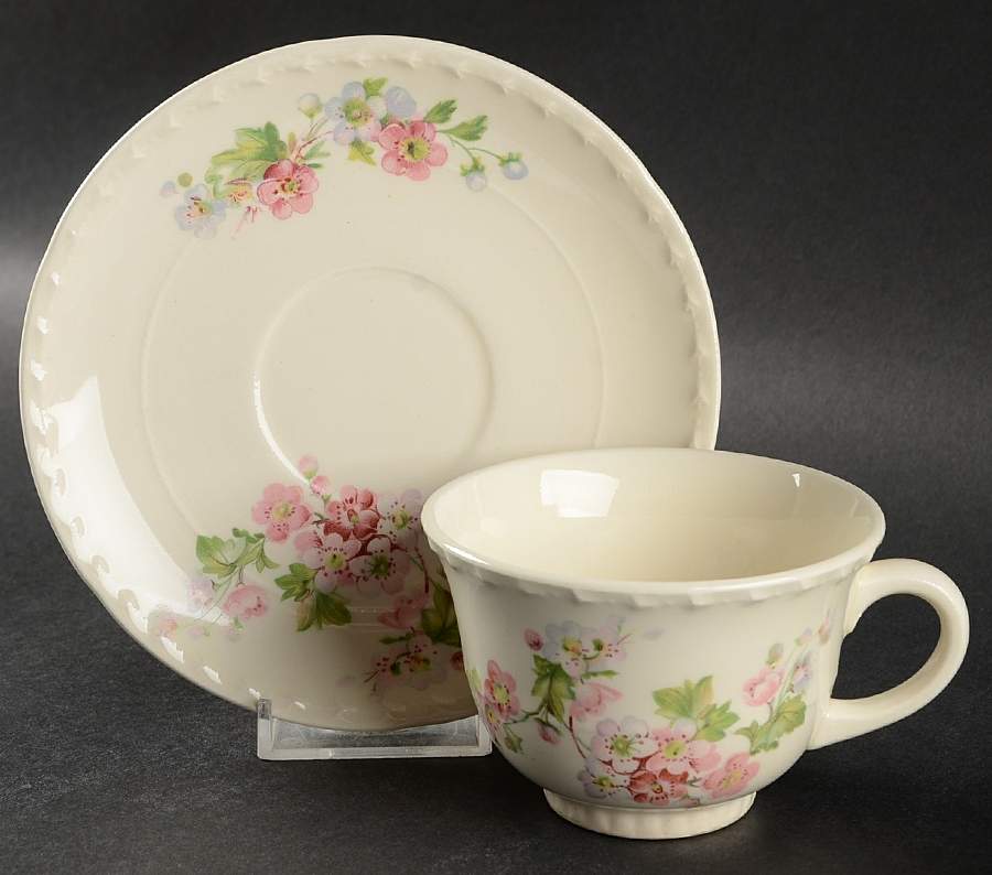 CRO133 Flat Cup & Saucer Set by Crooksville-1