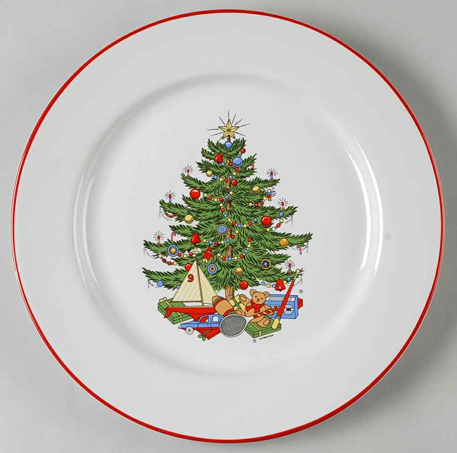 American Christmas Tree (White) 12" Chop Plate (Round Platter) by Cuthbertson-1