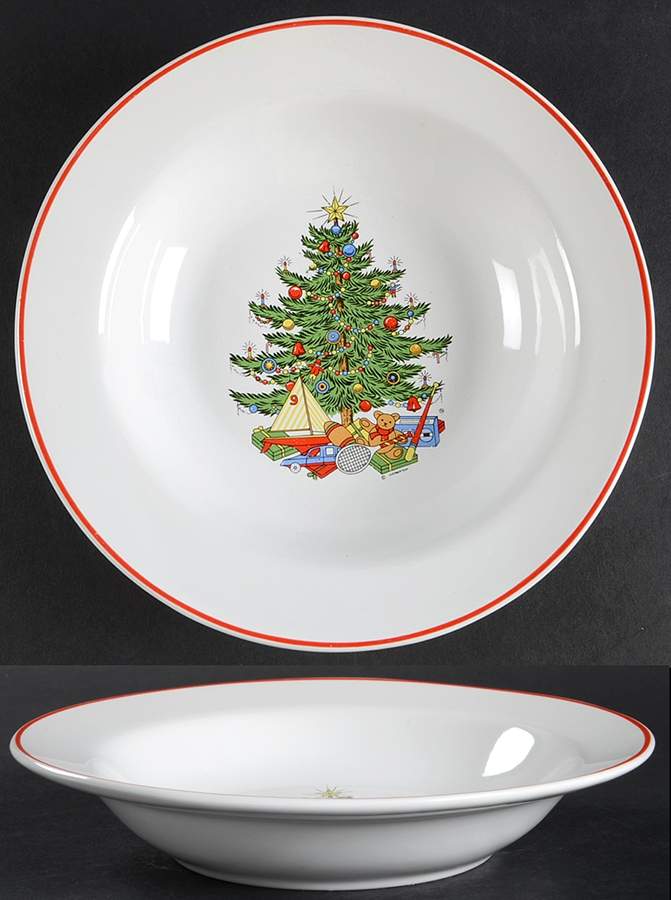 American Christmas Tree (White) Rim Soup Bowl by Cuthbertson-1