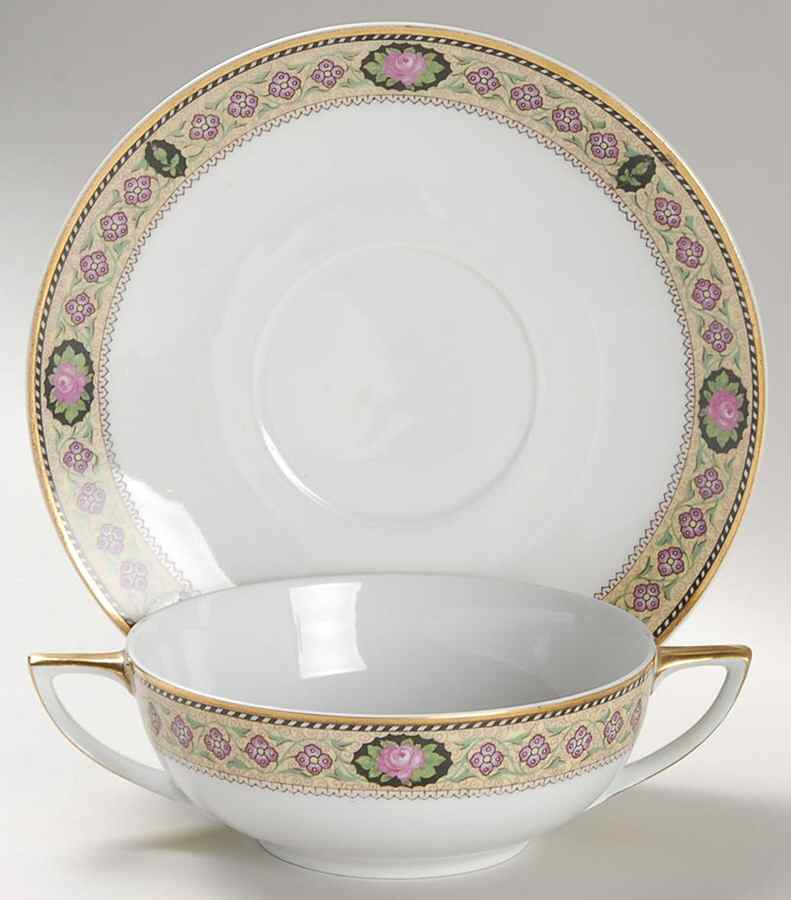 Zita Flat Cream Soup Bowl & Saucer Set by Crown Imperial-1