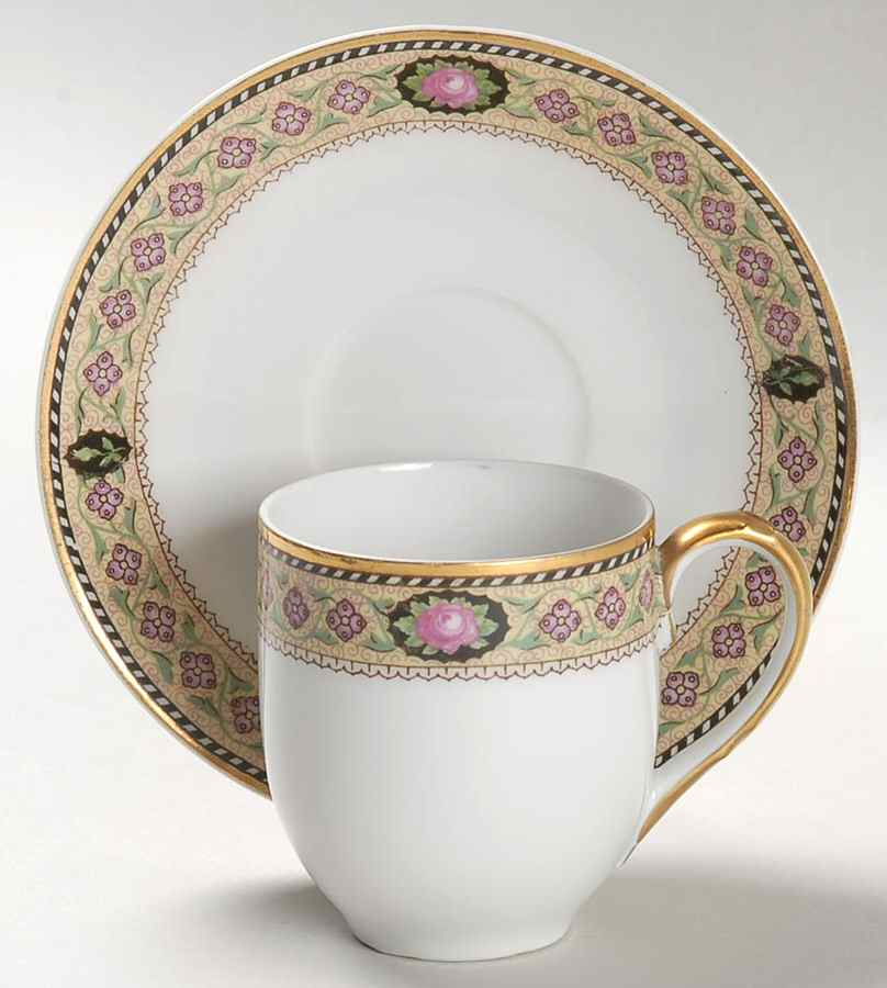 Zita Flat Demitasse Cup & Saucer Set by Crown Imperial-1