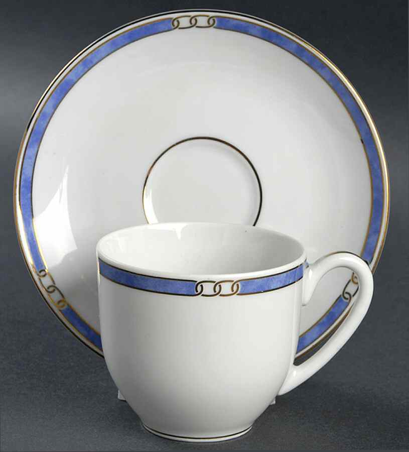 Alliance Bleu Flat Demitasse Cup & Saucer Set by Christofle-1