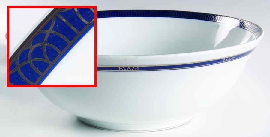 Talisman Platinum Bleu 10" Large Salad Serving Bowl by Christofle-1