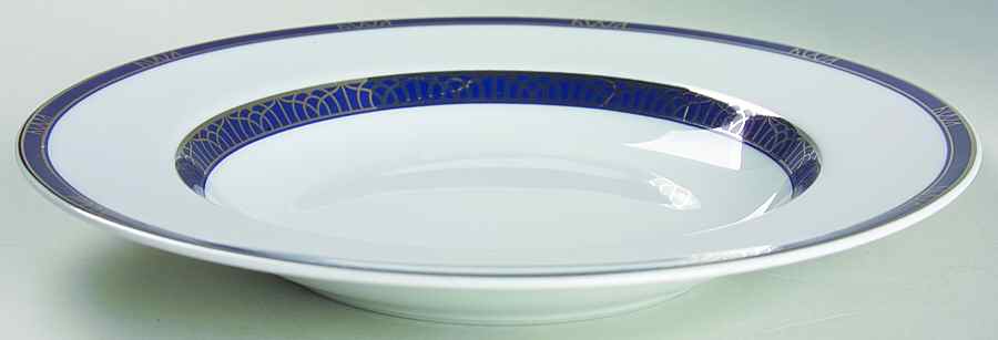 Talisman Platinum Bleu Rim Soup Bowl by Christofle-1