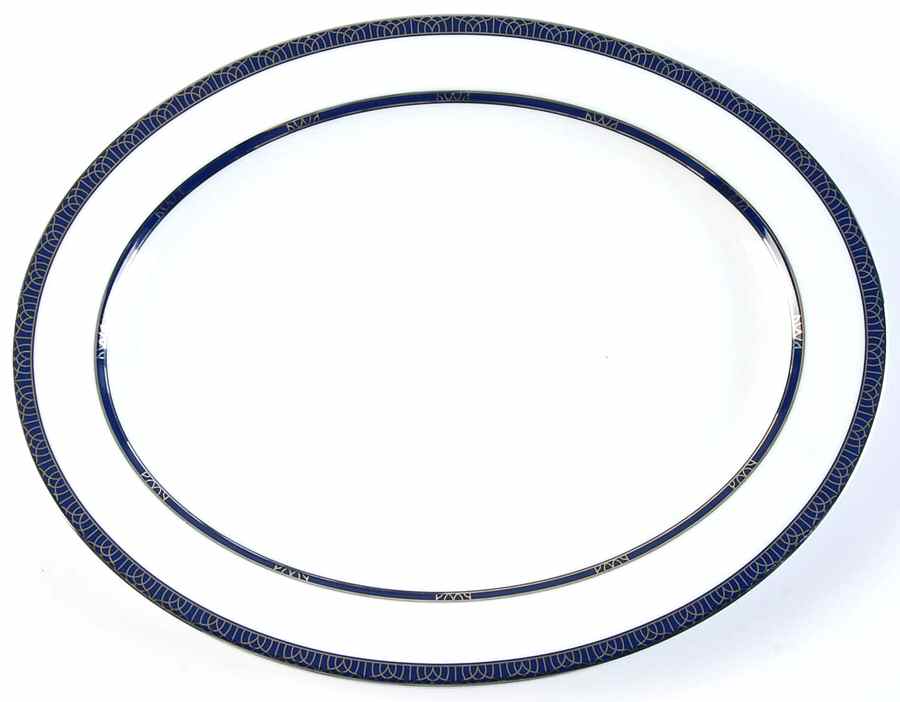 Talisman Platinum Bleu 15" Oval Serving Platter by Christofle-1