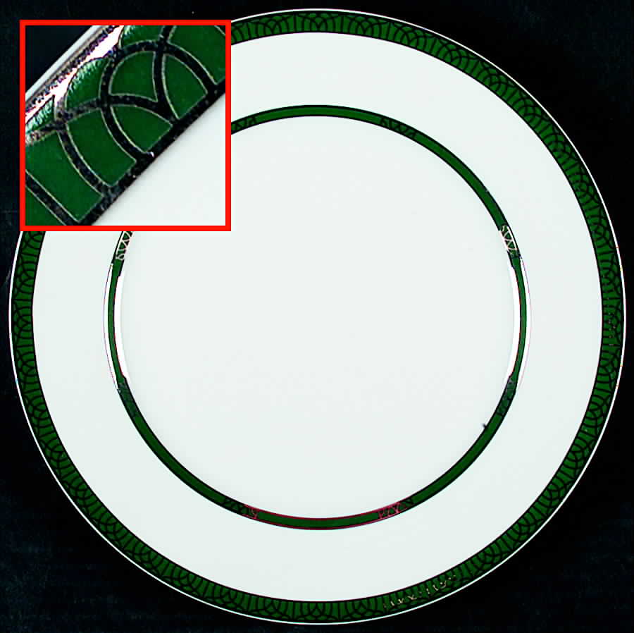 Talisman Platinum Green Dinner Plate by Christofle-1