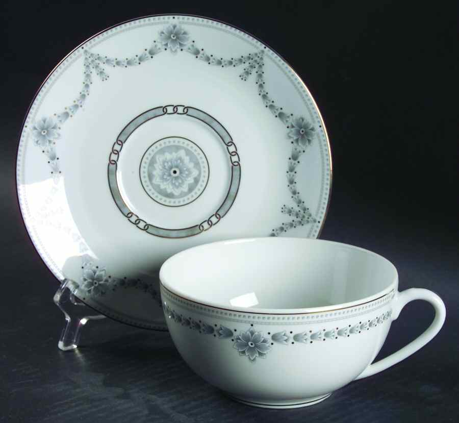 Marquise Gray Breakfast Cup & Saucer Set by Christofle-1