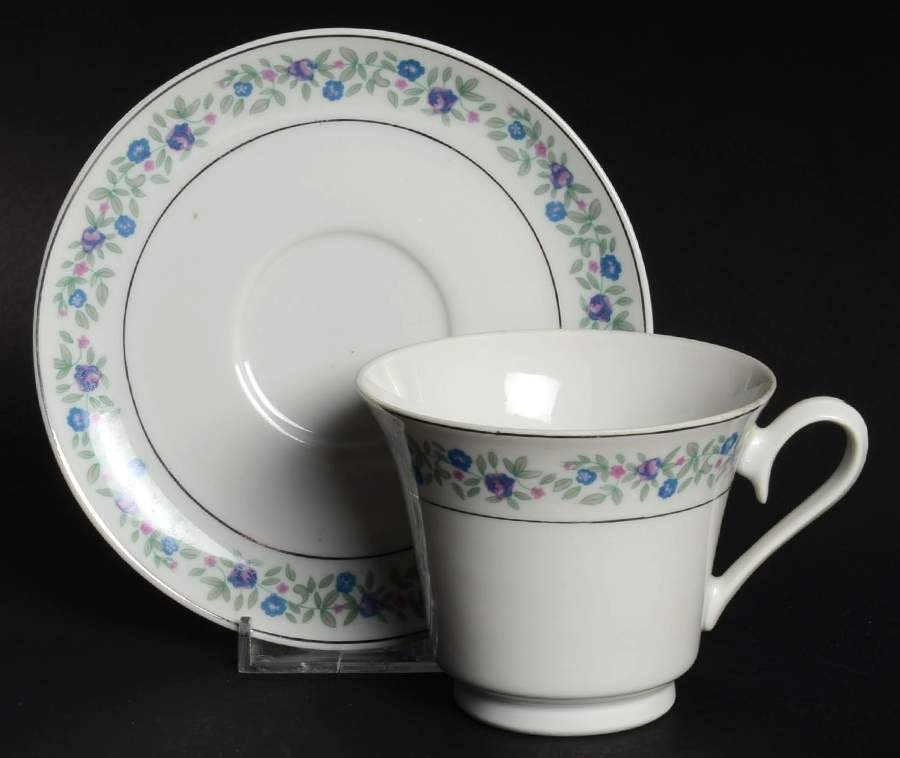 Manigue Footed Cup & Saucer Set by Cmielow (Poland)-1