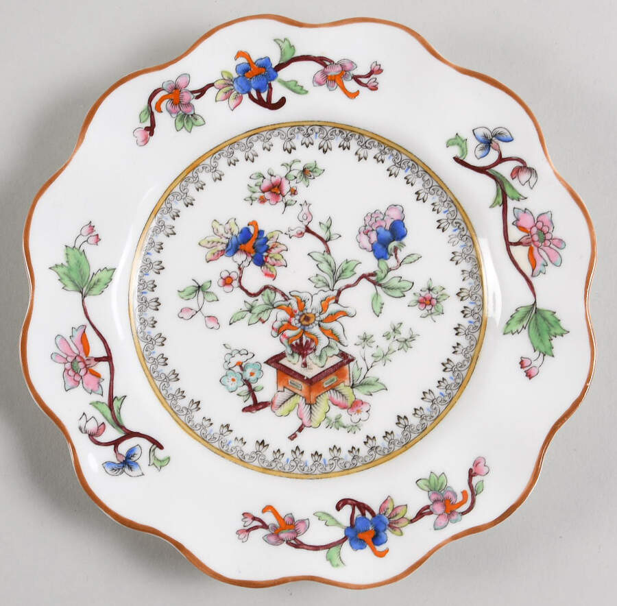 Flower Pot (Brown Trim, Scalloped) Salad Plate by Coalport-1