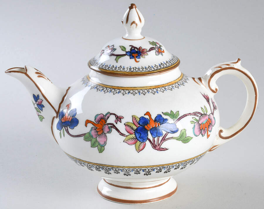 Flower Pot (Filigree) Mini Teapot & Lid by Coalport-1