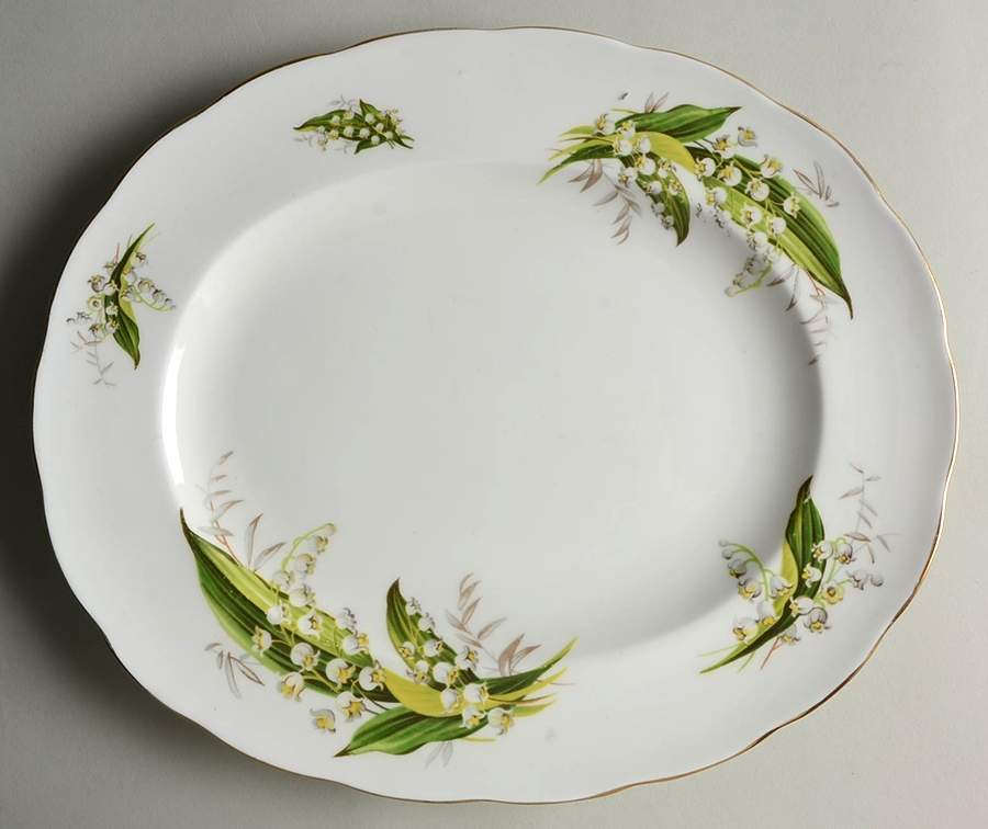 Lily of the Valley 13" Oval Serving Platter by Colclough-1