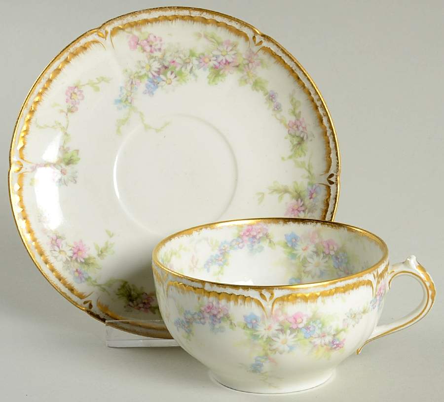 CHF429 Flat Cup & Saucer Set by Charles Field Haviland-1