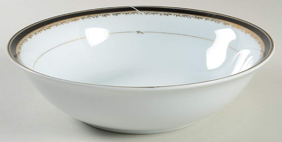 University Black 9" Round Vegetable Bowl by Christopher Stuart-1