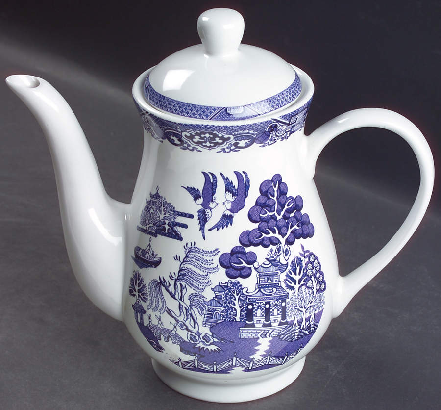 Blue Willow Coffee Pot & Lid by Cuthbertson-1