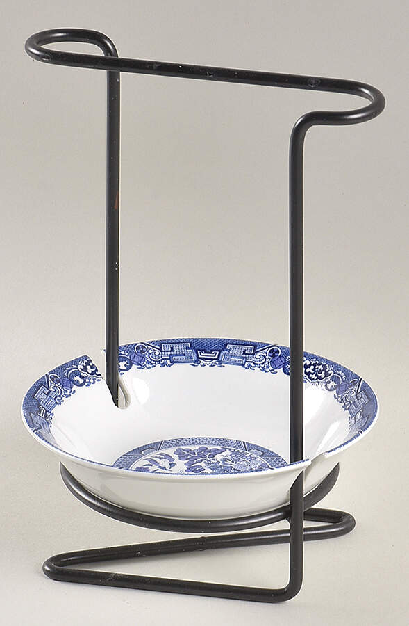 Blue Willow 8"-8 1/4" Salad Serving Set/Utensil Holder  HC by Cuthbertson-1