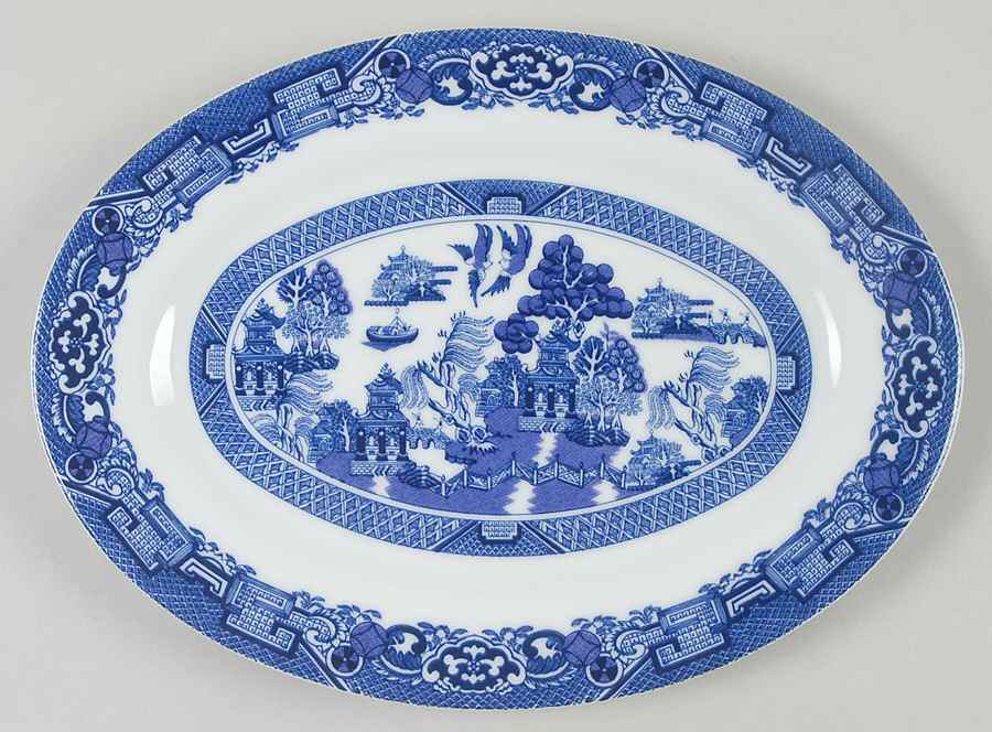 Blue Willow 10" Oval Serving Platter by Cuthbertson-1