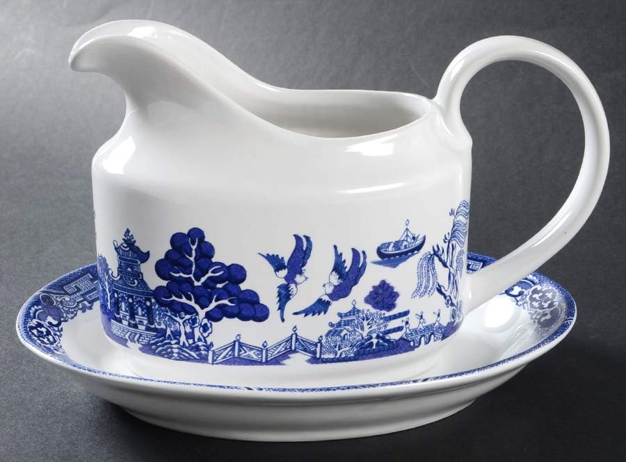 Blue Willow Gravy Boat & Underplate by Cuthbertson-1