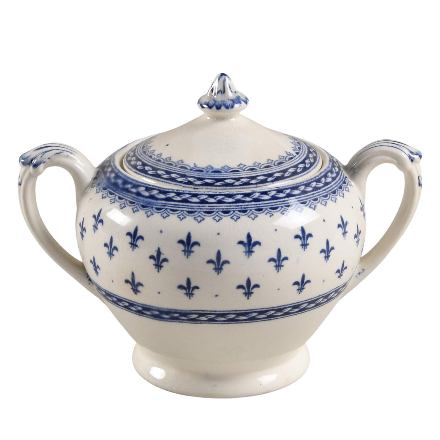 Albion Blue Sugar Bowl & Lid by Crown Ducal-1