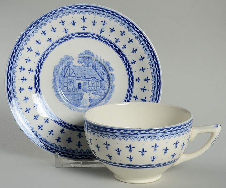 Albion Blue Footed Cup & Saucer Set by Crown Ducal-1