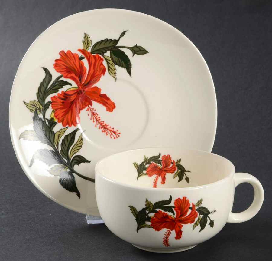 CRO144 Flat Cup & Saucer Set by Crooksville-1