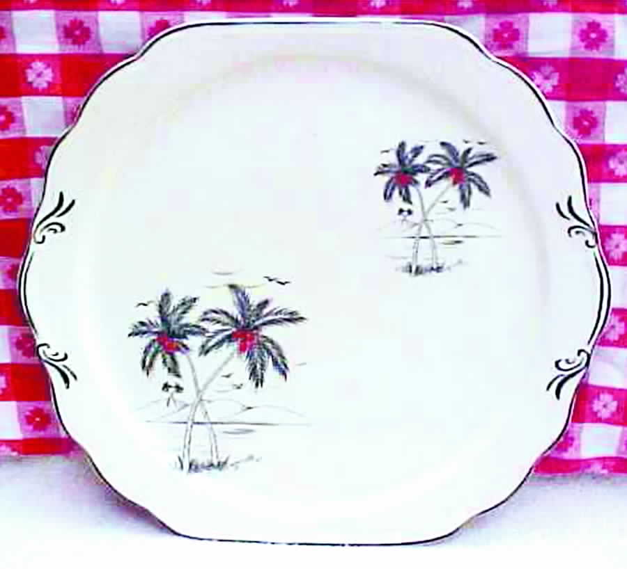 CIV4 Square Handled Cake Plate by Crown Ivory-1