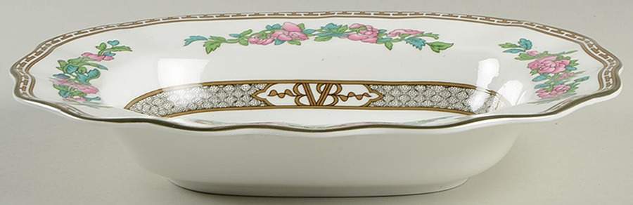 Indian Tree Multicolor (Scalloped, Newer) 10" Oval Vegetable Bowl by Coalport-1