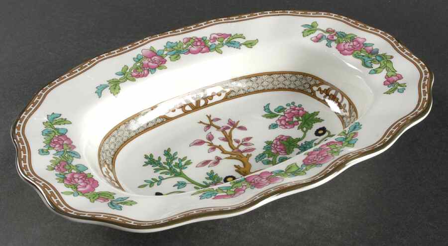 Indian Tree Multicolor (Scalloped, Newer) 10" Oval Vegetable Bowl by Coalport-1