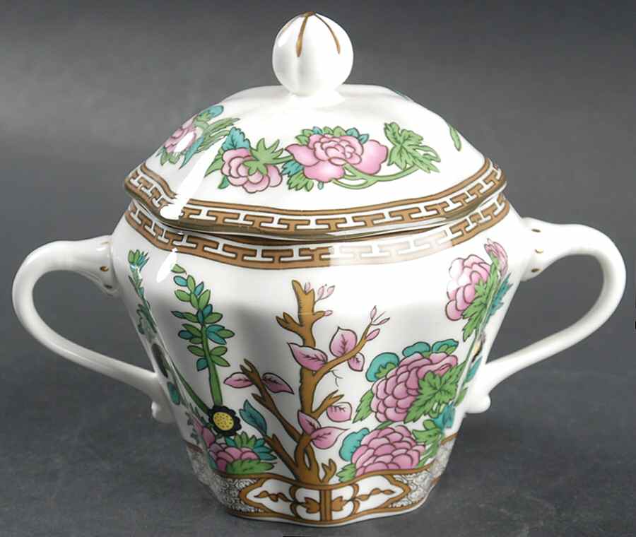 Indian Tree Multicolor (Scalloped, Newer) Sugar Bowl & Lid by Coalport-1