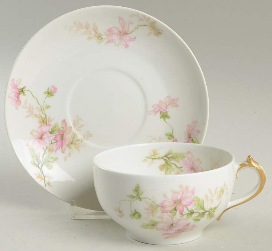 CHF447 Flat Cup & Saucer Set by Charles Field Haviland-1