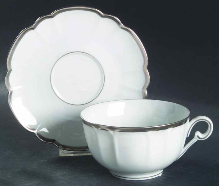 Colette Platinum Breakfast Cup & Saucer Set by Charles Field Haviland-1
