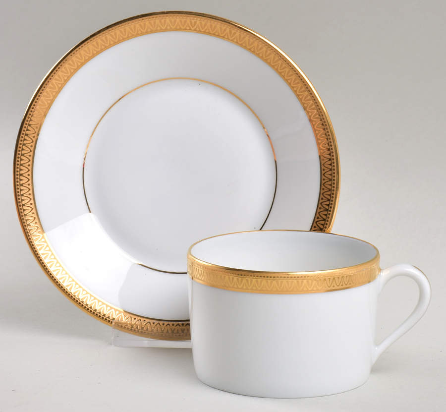 Symphonie Gold Flat Cup & Saucer Set by Charles Field Haviland-1