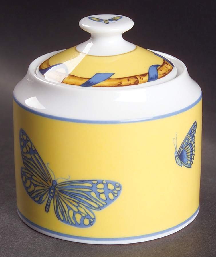 Butterfly Bamboo Sugar Bowl & Lid by Lynn Chase-1