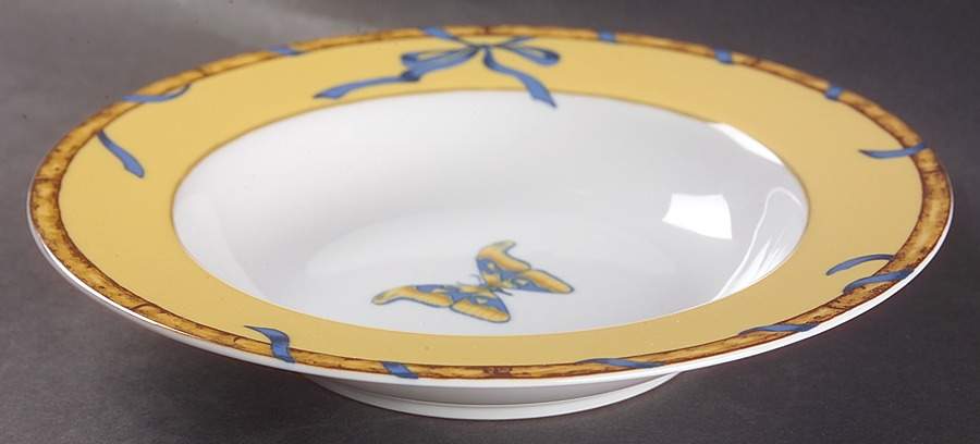 Butterfly Bamboo Large Rim Soup Bowl by Lynn Chase-1