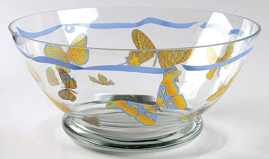 Butterfly Bamboo Large Glassware Salad Bowl by Lynn Chase-1