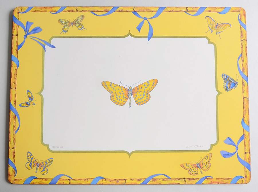 Butterfly Bamboo Corkboard Placemat by Lynn Chase-1